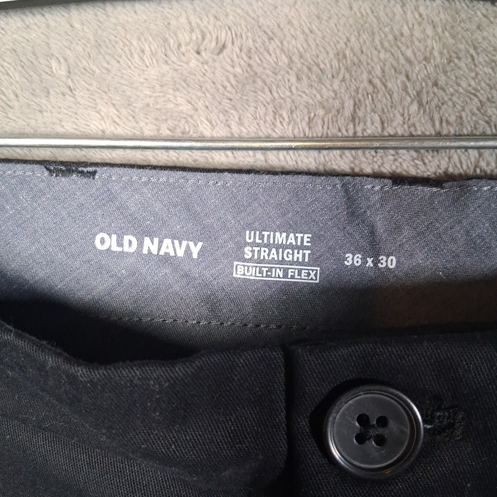 NWT Old Navy Ultimate Khaki Pants Men 36x30 Black Straight Fit Stretchable - Picture 5 of 8